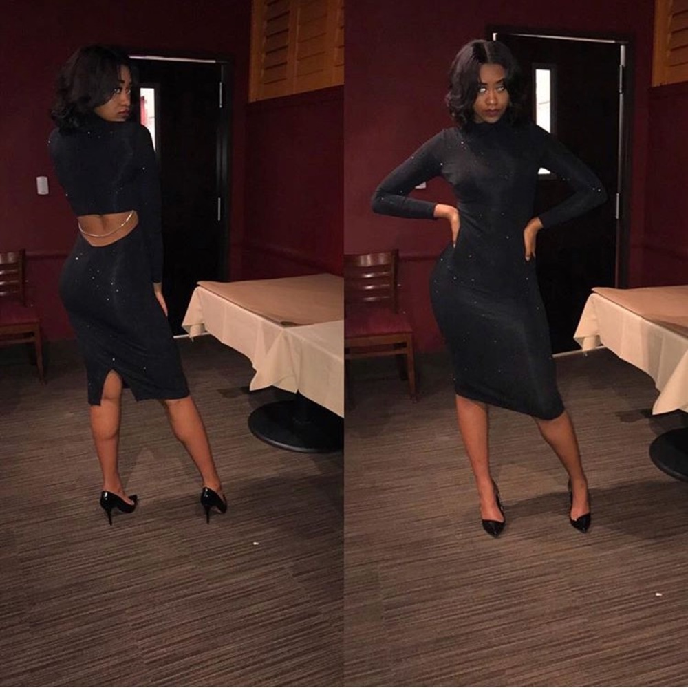 Black cut-out Sparkle Dress